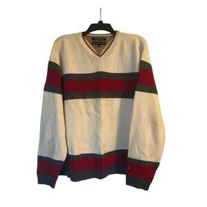 GUC Tommy Hilfiger Vintage Men's Sweater V Neck 90% Cotton 10% Lambs Wool XL